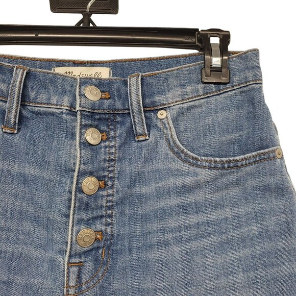 Madewell Wide Leg Crop Womens Jeans 27 Button Fly Raw Hem - Picture 4 of 10